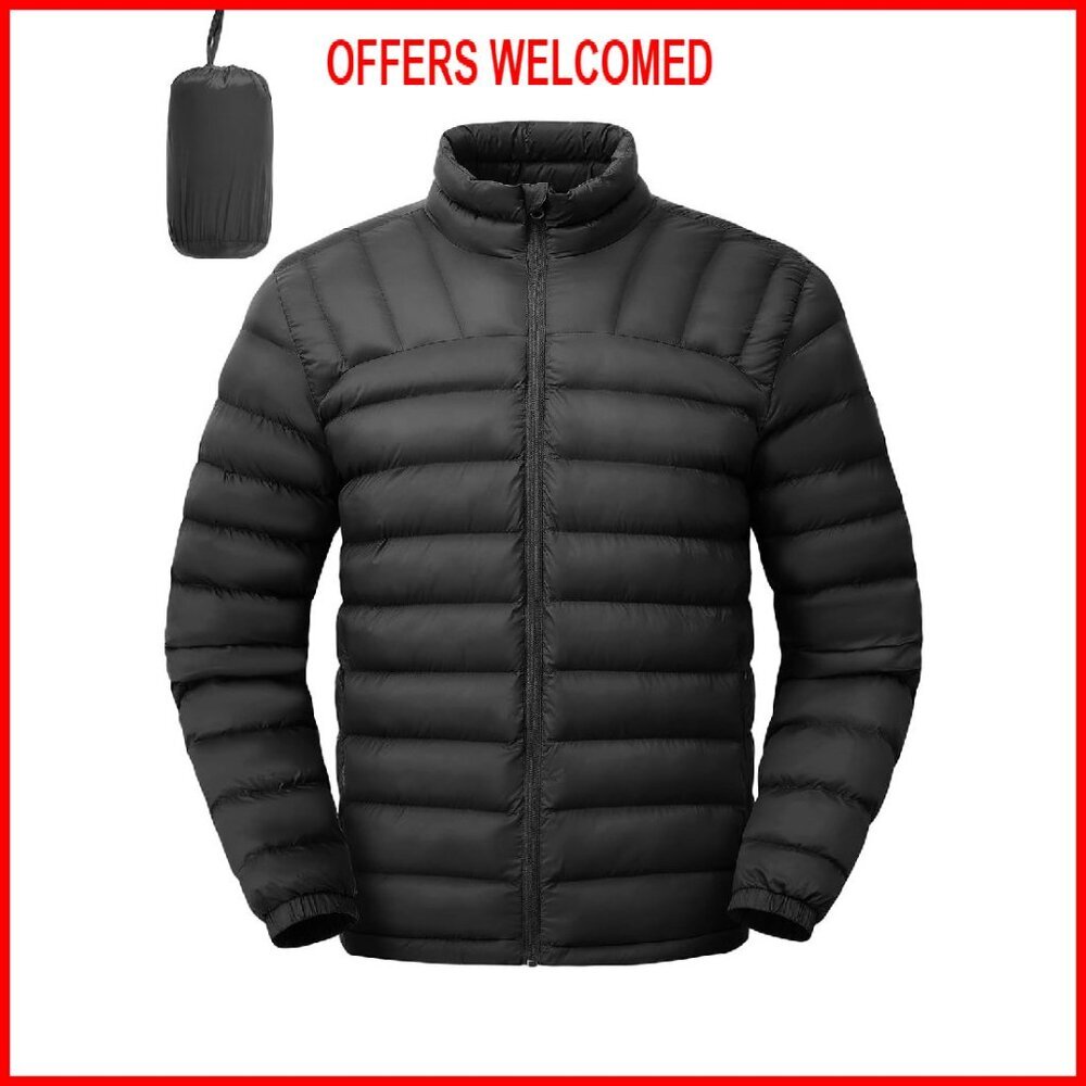 Men's Lightweight Packable Puffer Jacket Water Resistant Winter Coat